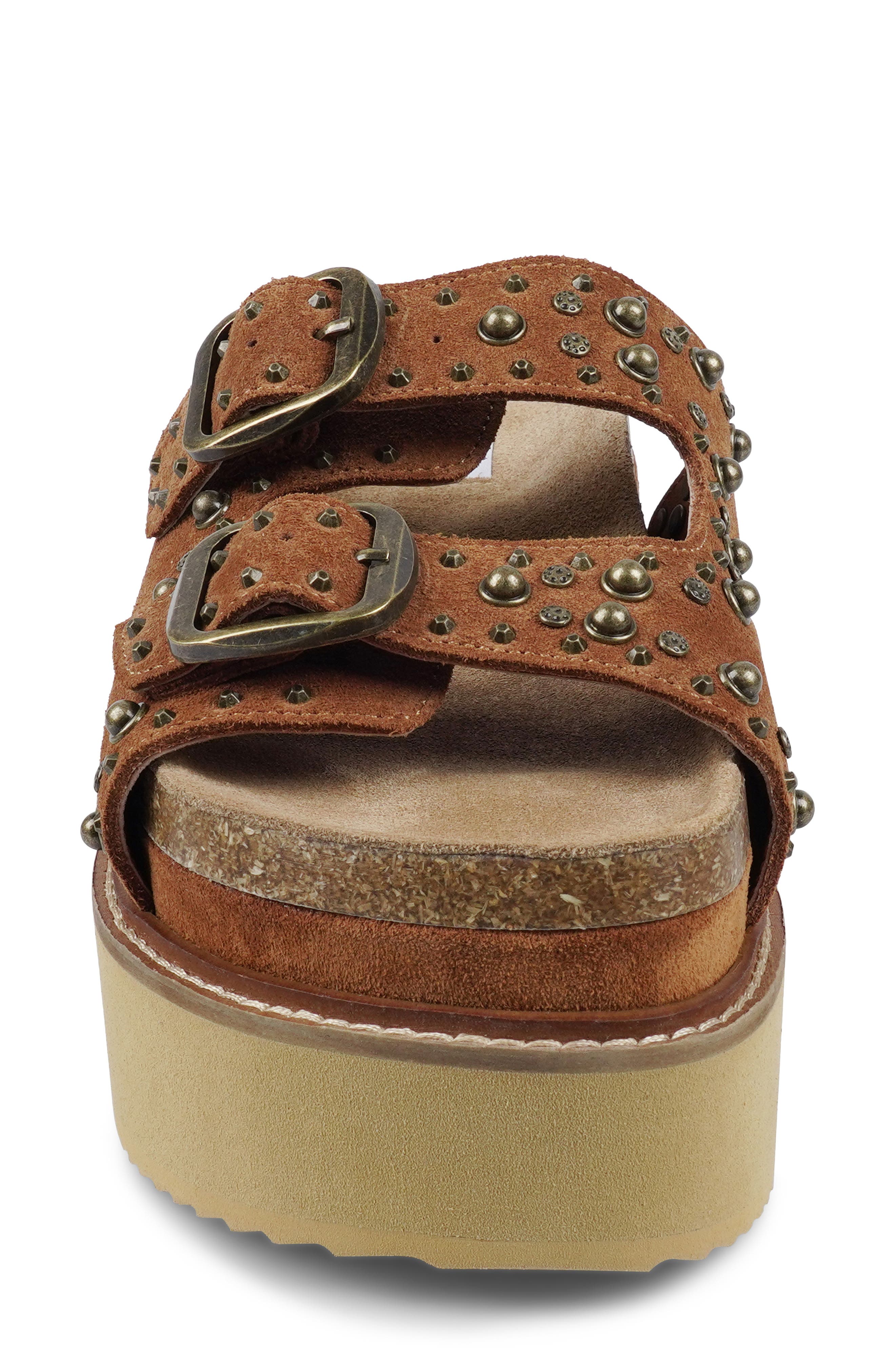 Studded Platform Sandal, Alternate, color, TAN SUEDE