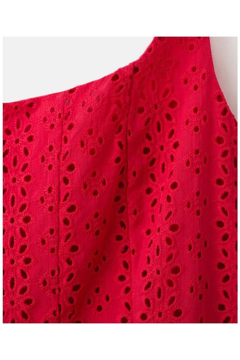 Square Neck Cotton Eyelet Dress, Alternate, color, RED