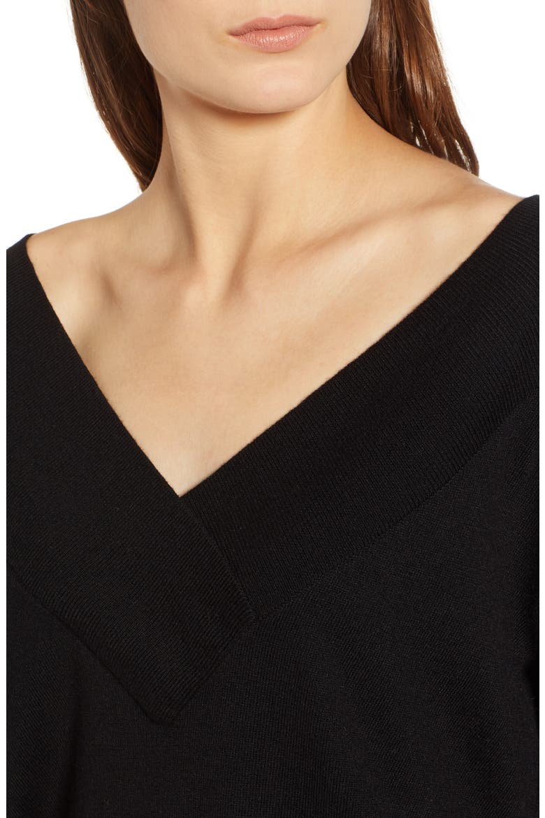 Double-V Pullover, Alternate, color, BLACK