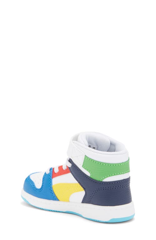 Puma Kids' Rebound Layup Sl Sneaker In White-yellow- Royal