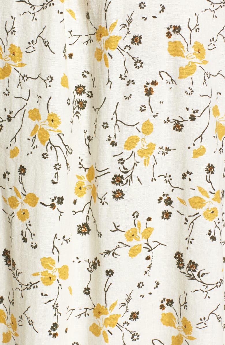 BP. Floral Print Tie Back Midi Dress, Alternate, color, 