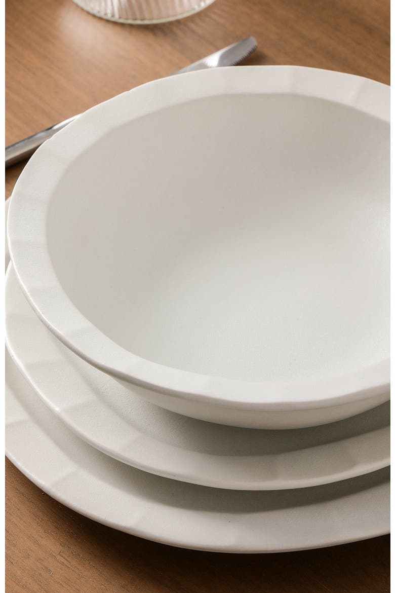 Oasis Stoneware 4-Piece Pasta Bowl Set, Alternate, color, White