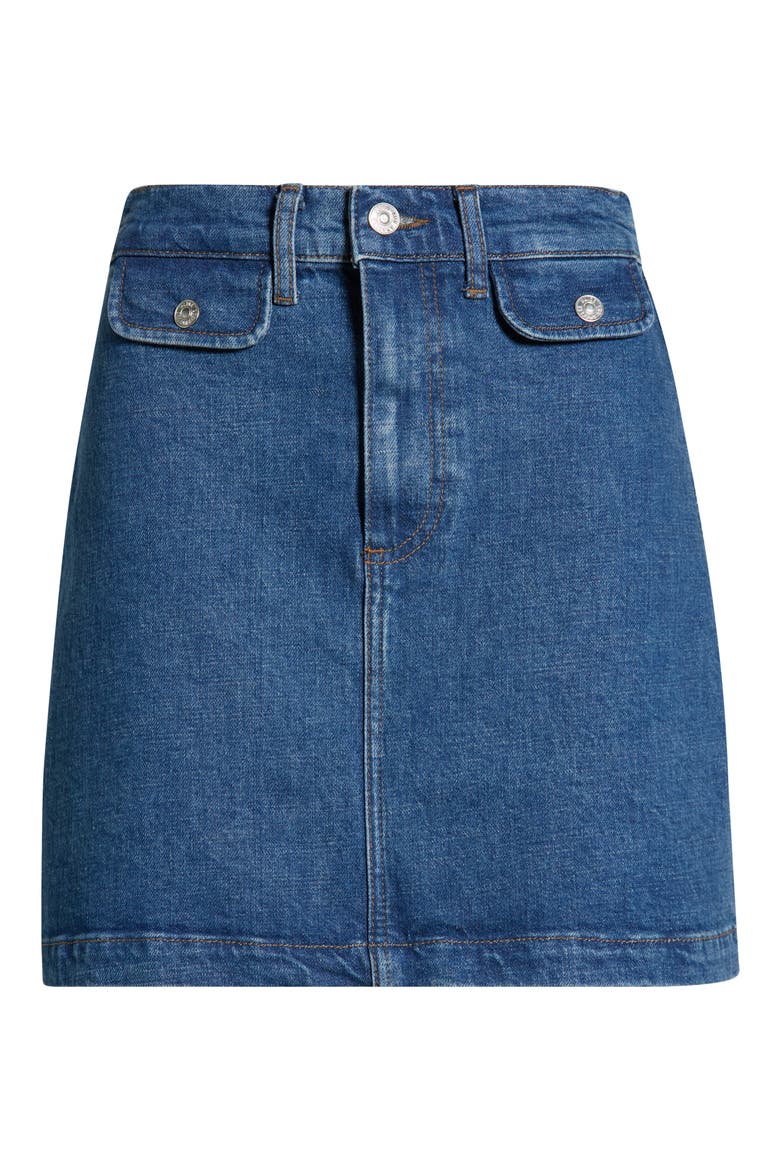 Janelle Denim Miniskirt, Alternate, color, LAGUNA