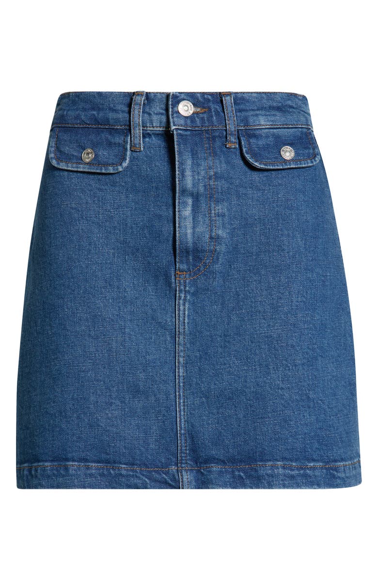 PAIGE Janelle Denim Miniskirt, Alternate, color, Laguna
