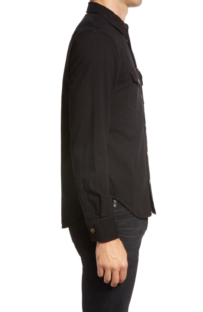 Billy Reid Denim Western Shirt, Alternate, color, Black