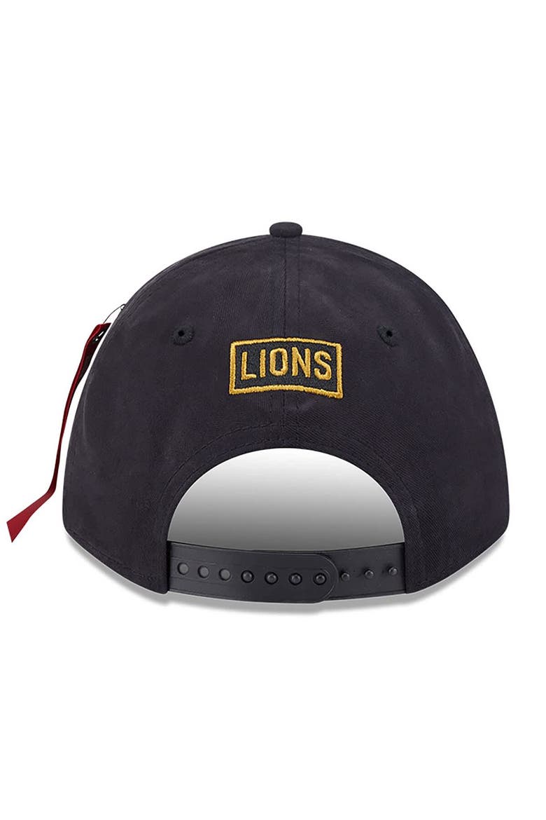 Men's New Era x Alpha Industries  Black Detroit Lions A-Frame 9FORTY Adjustable Hat, Alternate, color, Black
