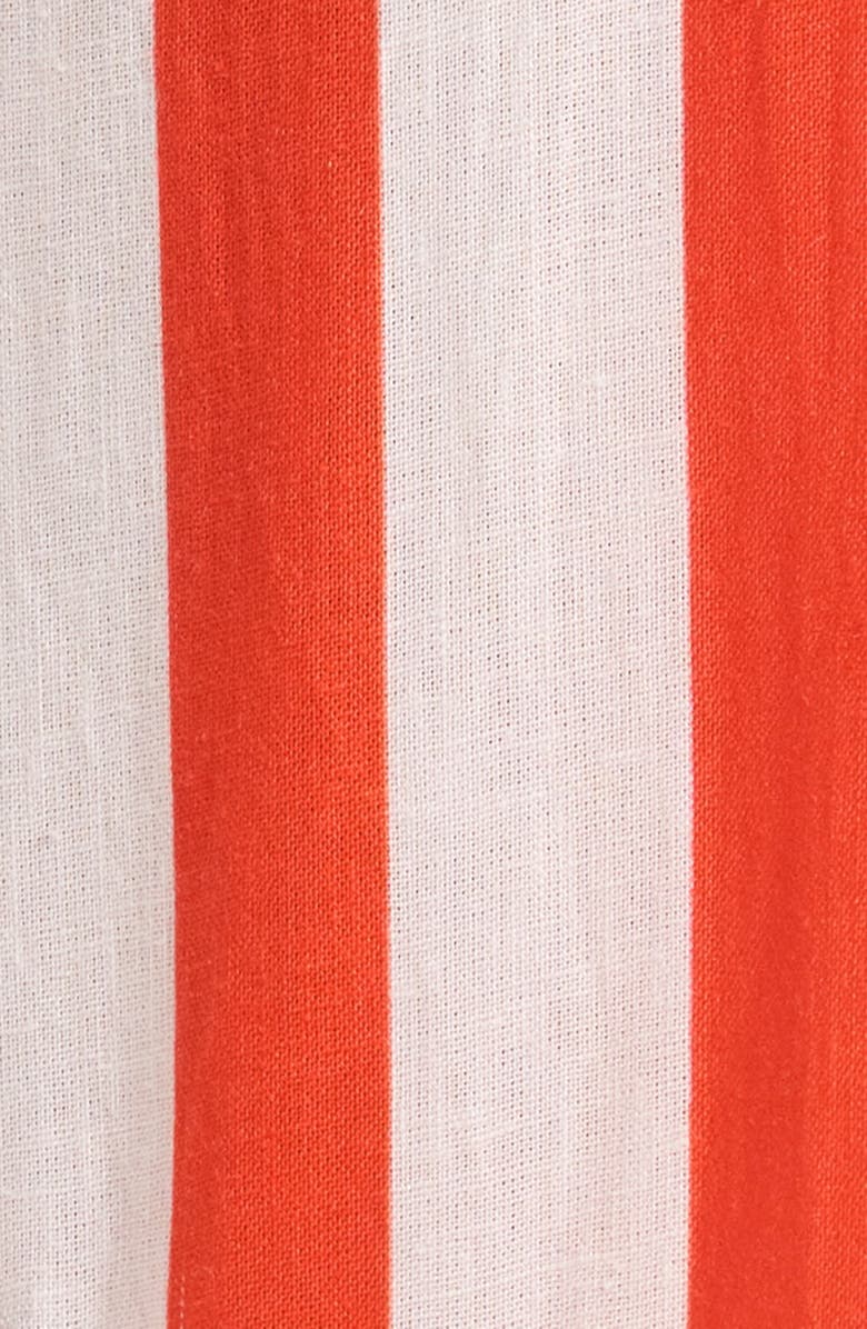 FARM Rio Mixed Print Linen Blend Cover-Up Drawstring Pants, Alternate, color, Red