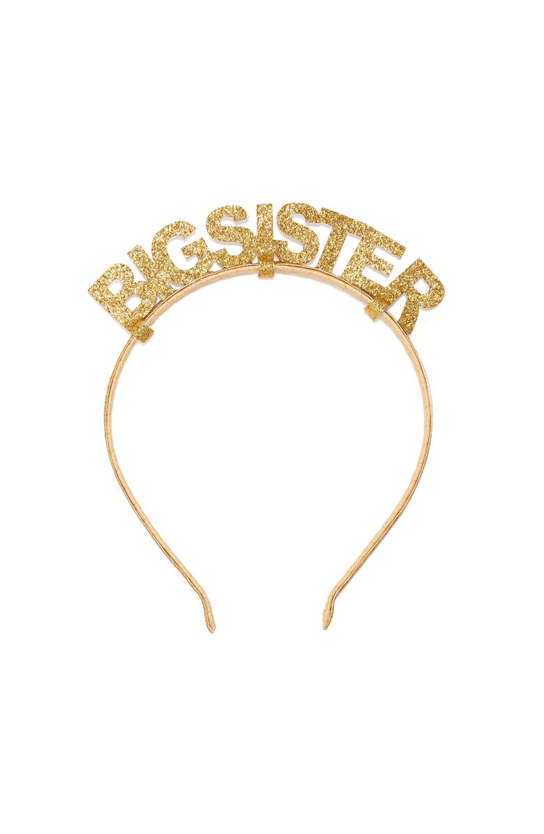 Sweet Wink Gold Big Sister Headband, Main, color, Gold