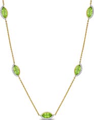 Julianna B. Birthstone & Diamond Station Necklace 14k Gold