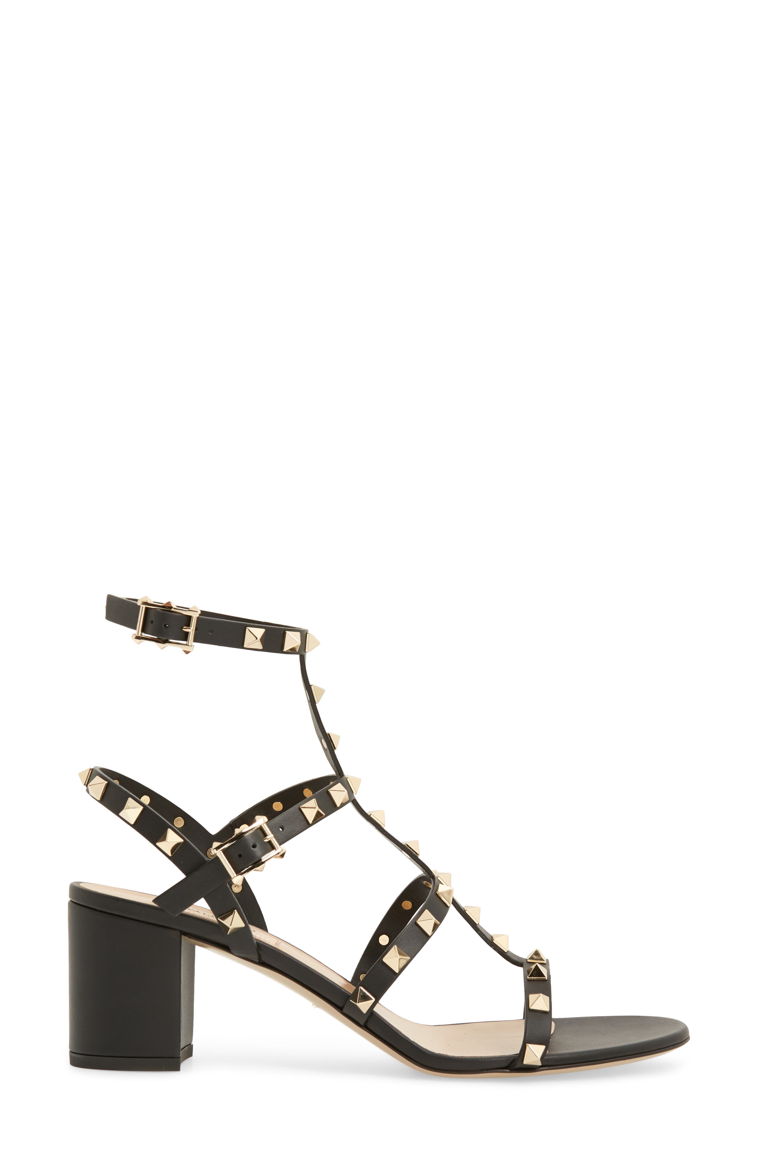 Valentino Garavani Rockstud Block Heel Sandal, Alternate, color, Nero