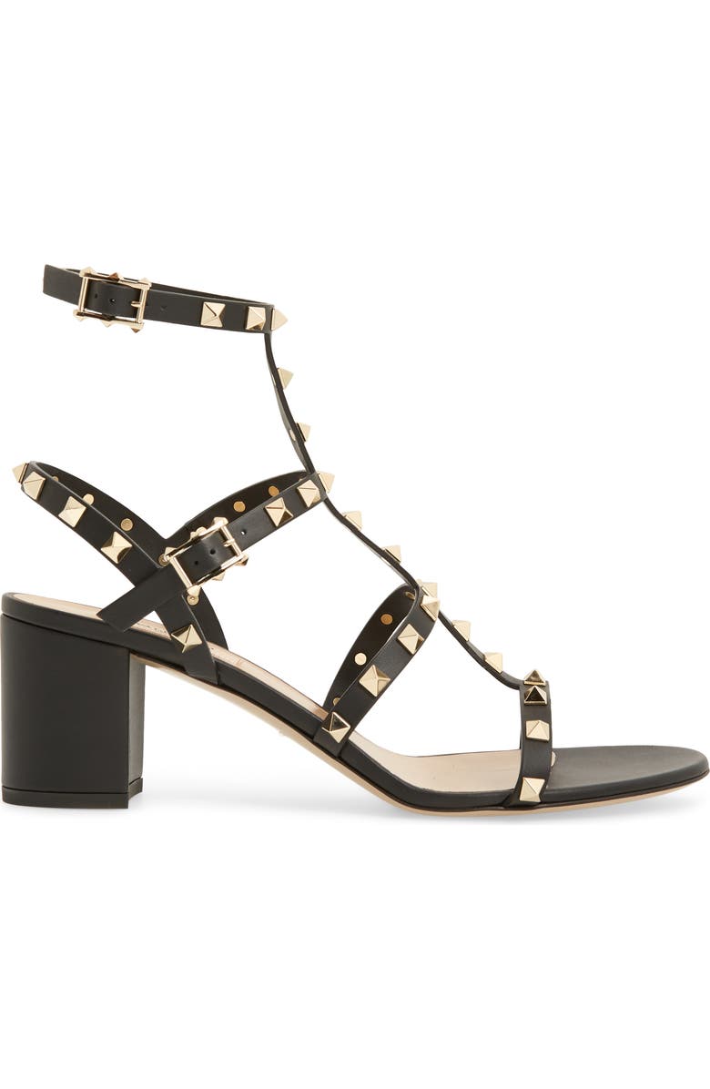 Valentino Garavani Rockstud Block Heel Sandal, Alternate, color, Nero