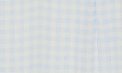 Wayf Floral Ruffle Tiered Dress In Baby Blue Gingham