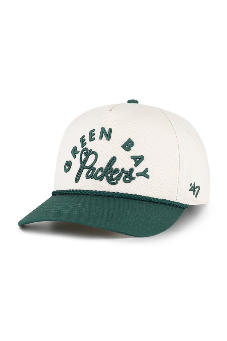 Women's '47 Natural Green Bay Packers Rope Script Hitch Adjustable Hat, Main, color, Natural