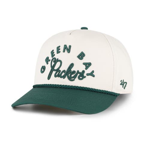 Women's '47 Natural Green Bay Packers Rope Script Hitch Adjustable Hat