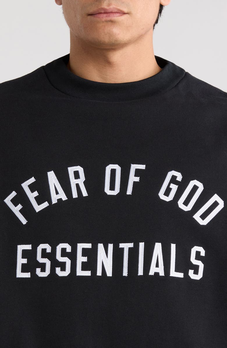 Fear of God Essentials '90s Fit Fleece Crewneck Sweatshirt, Alternate, color, Vintage Black