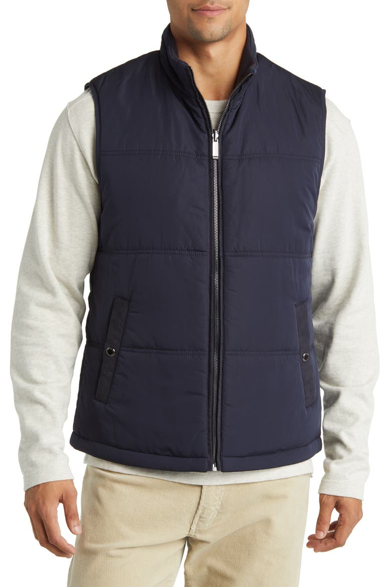 Reversible Quilted Vest, Alternate, color, NAVY