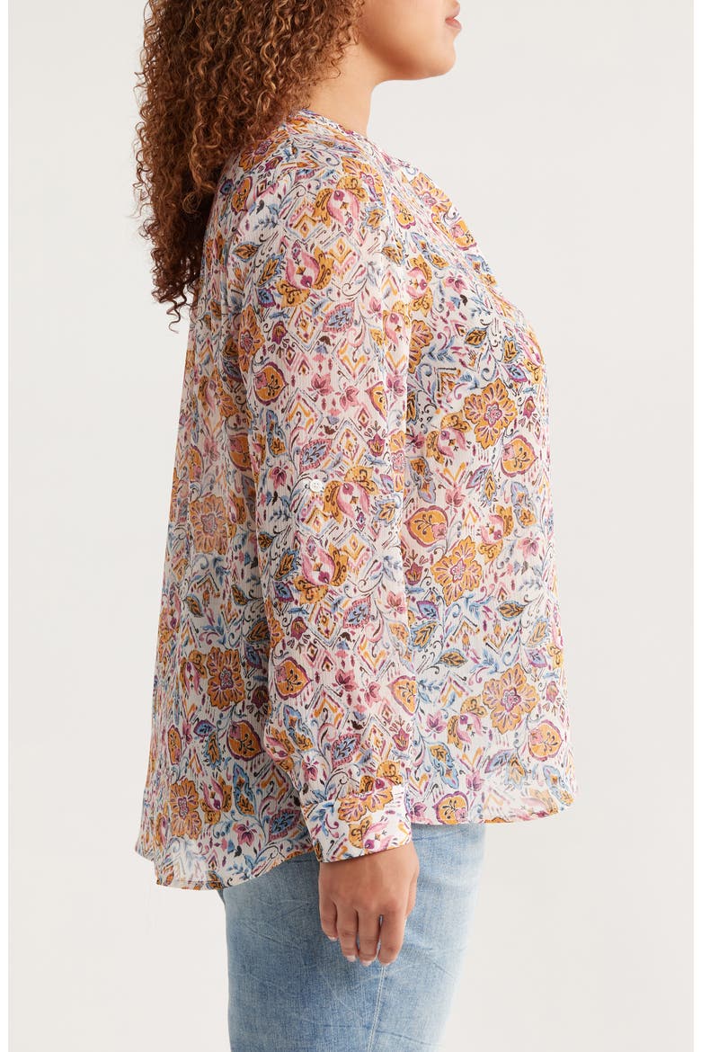 Jasmine Roll Sleeve Top, Alternate, color, CREAM/ GOLD
