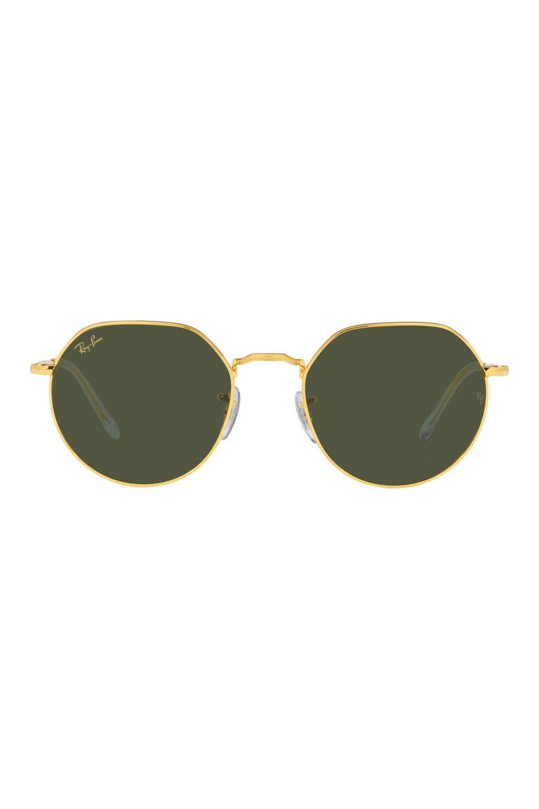 51mm Round Sunglasses, Main, color, LEGEND GOLD/ GREEN