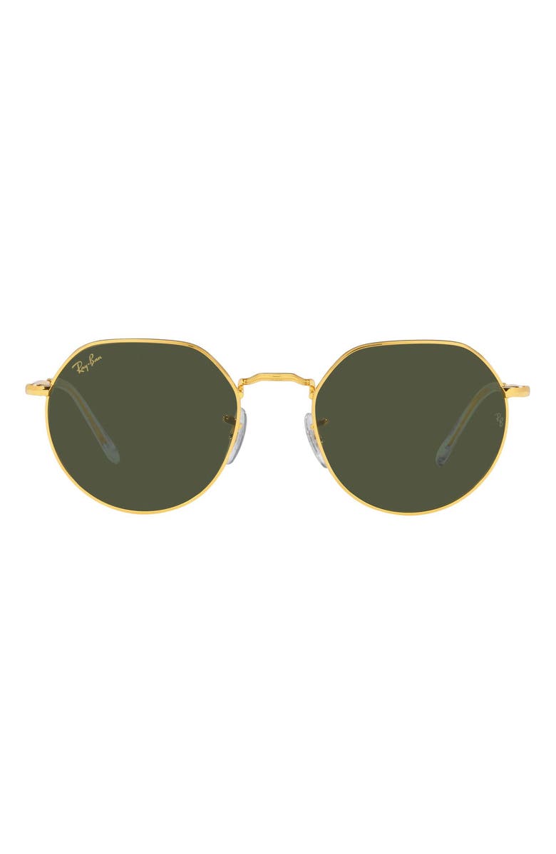 Ray-Ban 51mm Round Sunglasses, Main, color, Legend Gold/ Green