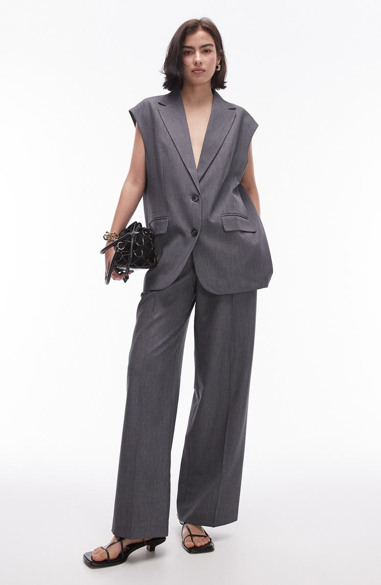 Topshop Cap Sleeve Blazer, Main, color,