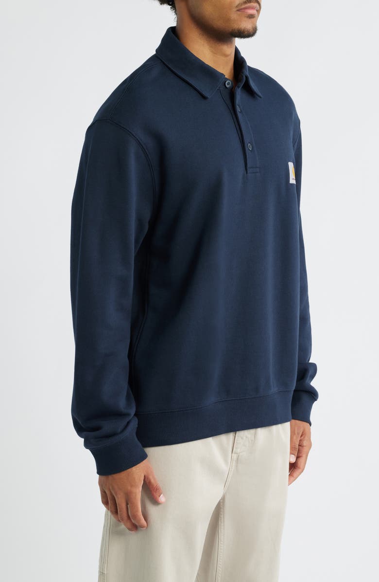 Carhartt Work In Progress French Terry Polo Sweatshirt, Alternate, color, Deep Night