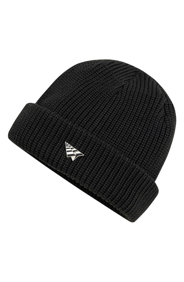 PAPER PLANES Wharfman Rib Beanie, Alternate, color, Black