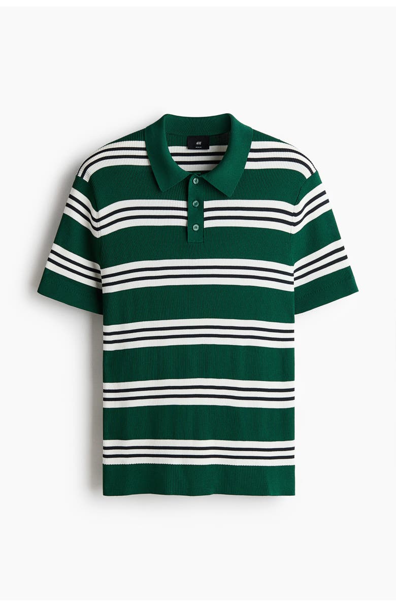 H&M Regular Fit Polo Shirt, Alternate, color, Green/Striped