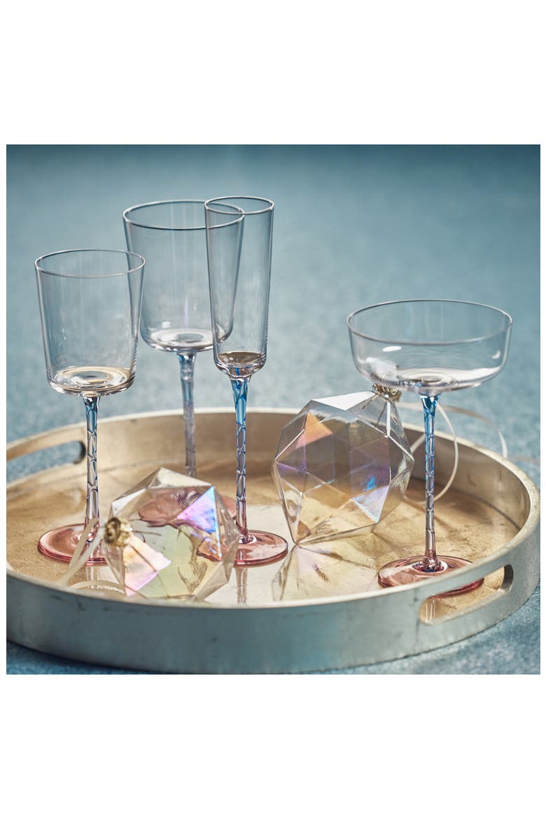 Sachi Set of 6 Champagne Flutes, Alternate, color, PINK/ BLUE