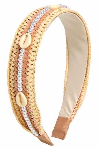 Cara Faux Pearl & Seashell Woven Headband