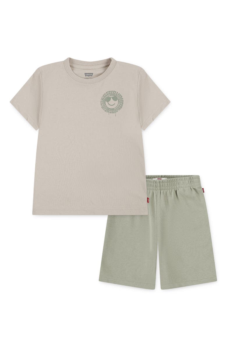 Levi's Kids' Smiley Graphic T-Shirt & Shorts Set, Main, color, 