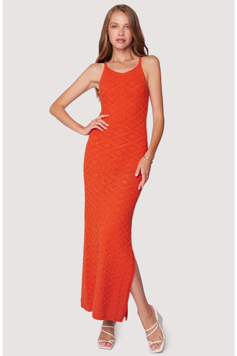 Lost + Wander Zinnia Pointelle Cotton Knit Maxi Dress (Women