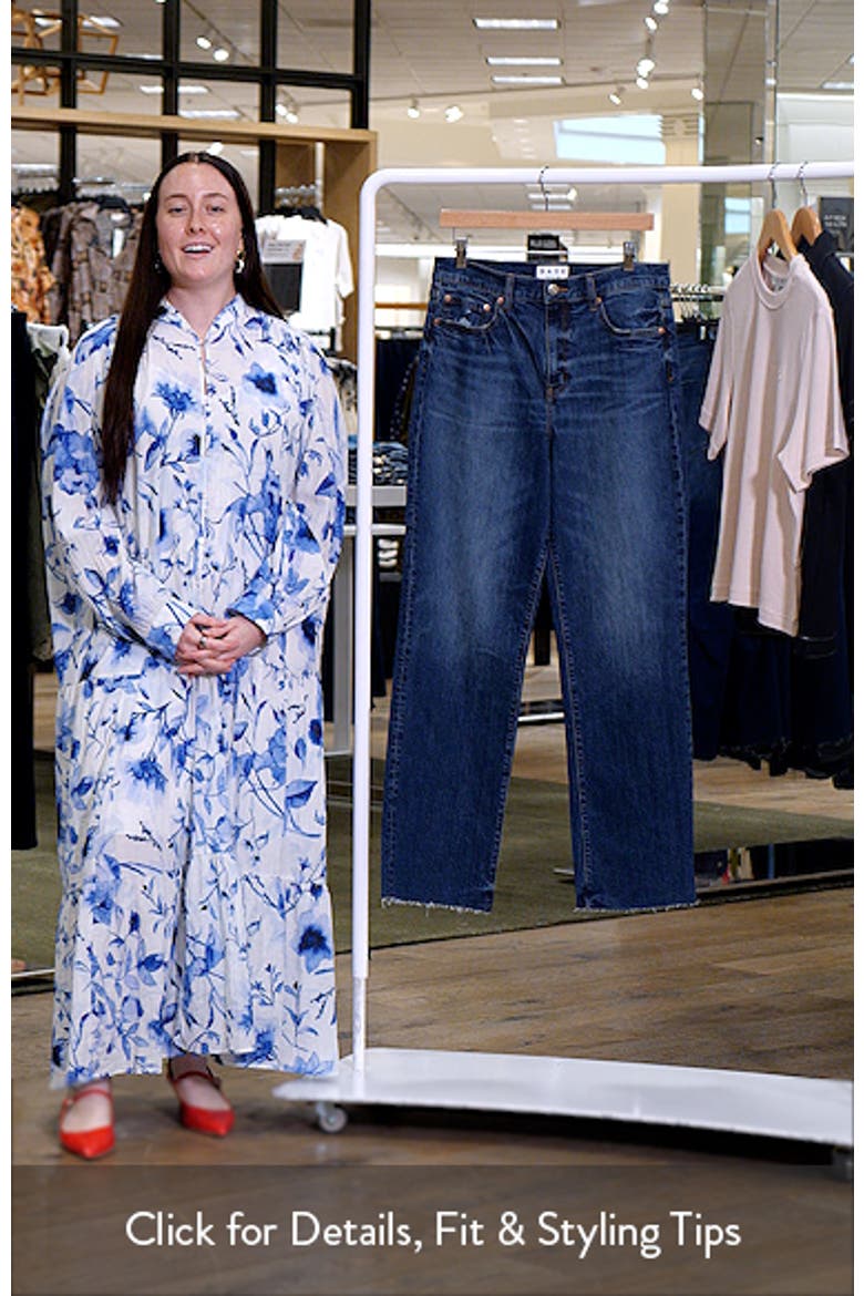 Sundaze Raw Hem High Waist Crop Straight Leg Jeans video