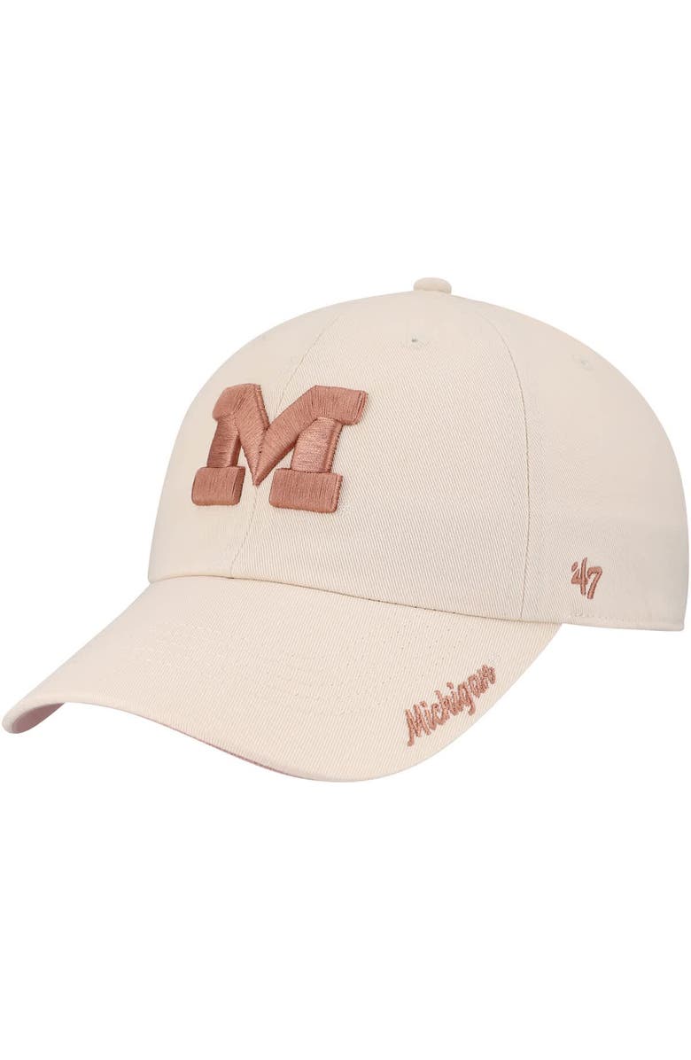 '47 Women's '47 Cream Michigan Wolverines Dusty Miata Clean Up Adjustable Hat, Main, color, 