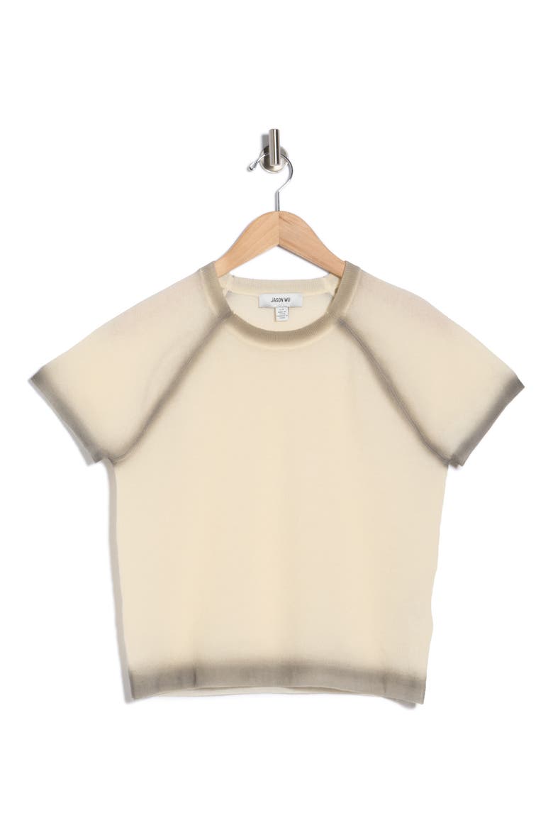 Raglan Sleeve Sweater, Alternate, color, IVORY/ GREY