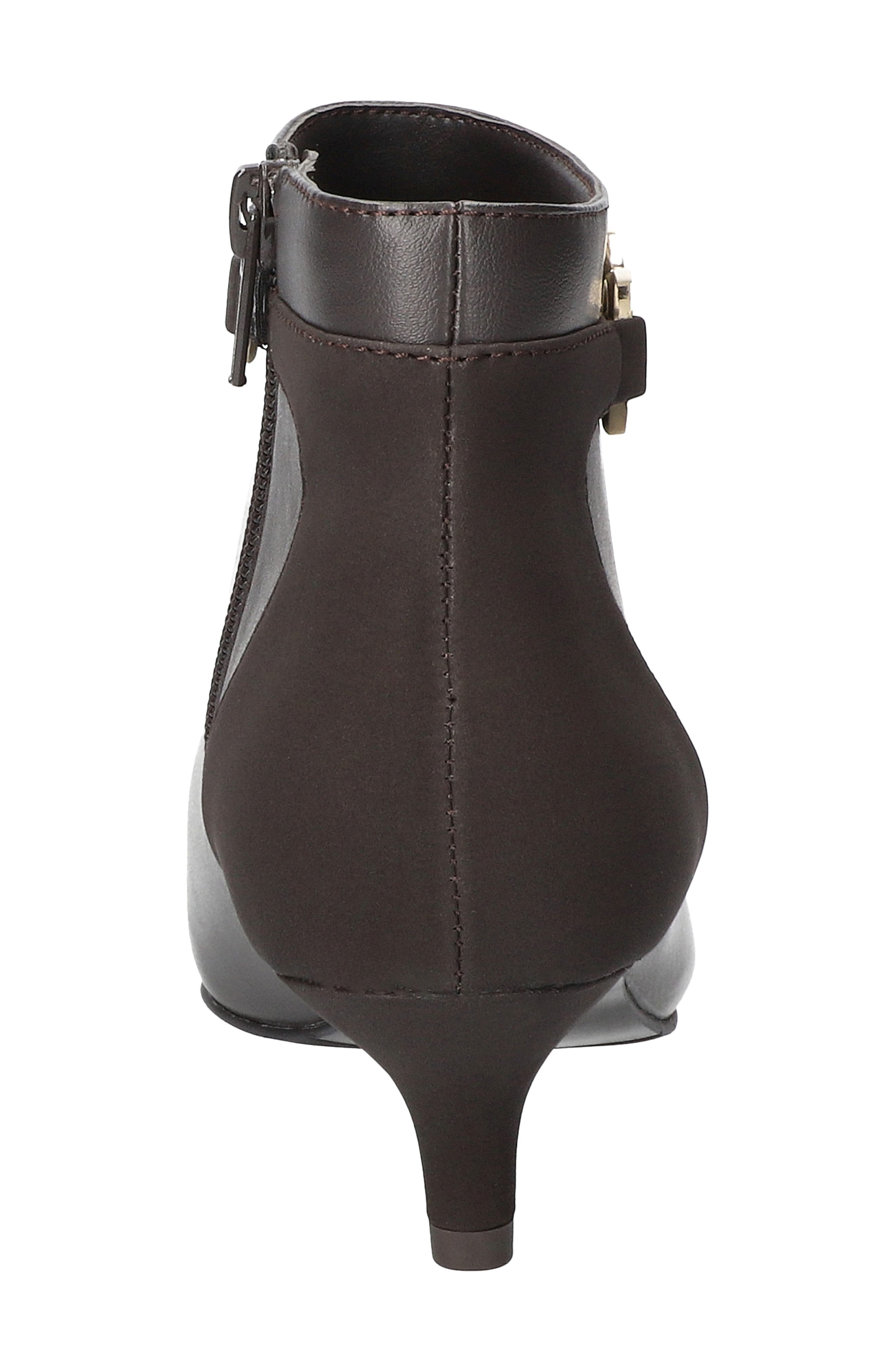 EASY STREET Jinx Pointed Toe Kitten Heel Bootie, Alternate, color, Brown-Lamy