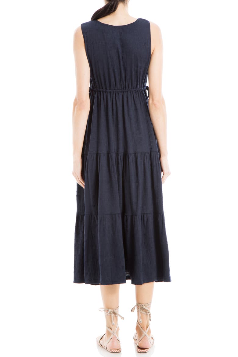 V-Neck Sleeveless Tiered Maxi Dress, Alternate, color, NAVY-NAVY