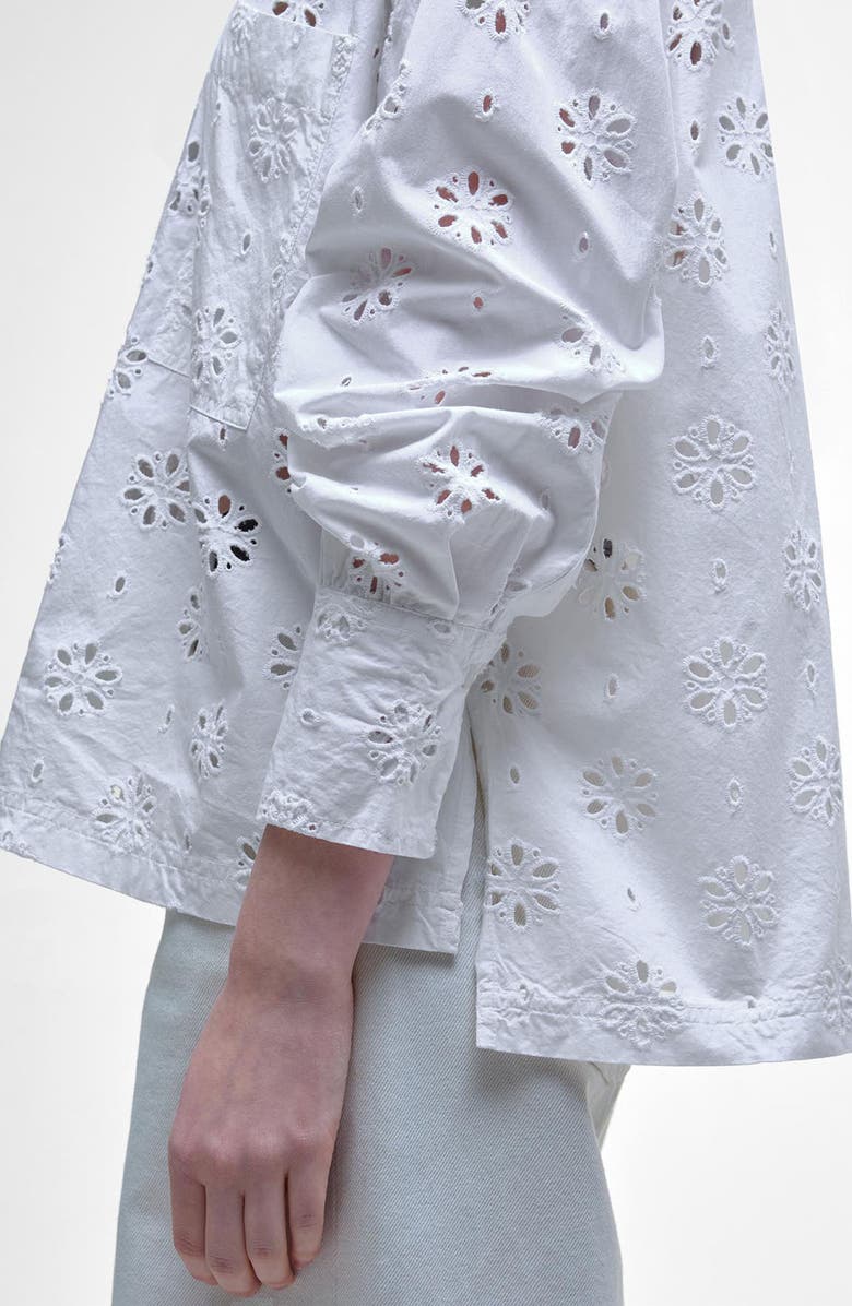 Barbour Melissa Embroidered Cotton Shirt, Alternate, color, White