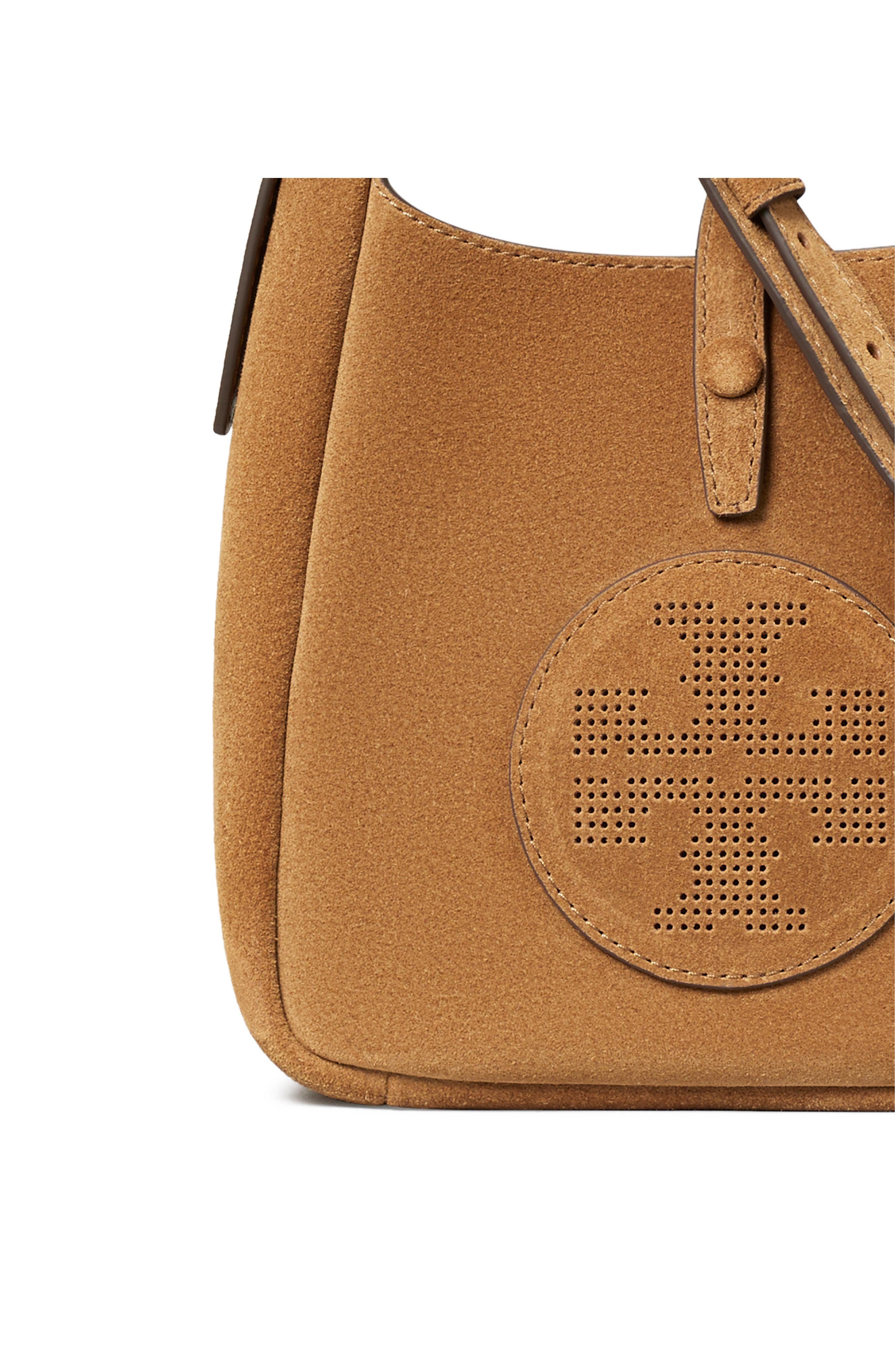 Tory Burch Miller Swing Suede Crossbody Bag, Alternate, color, Toffee
