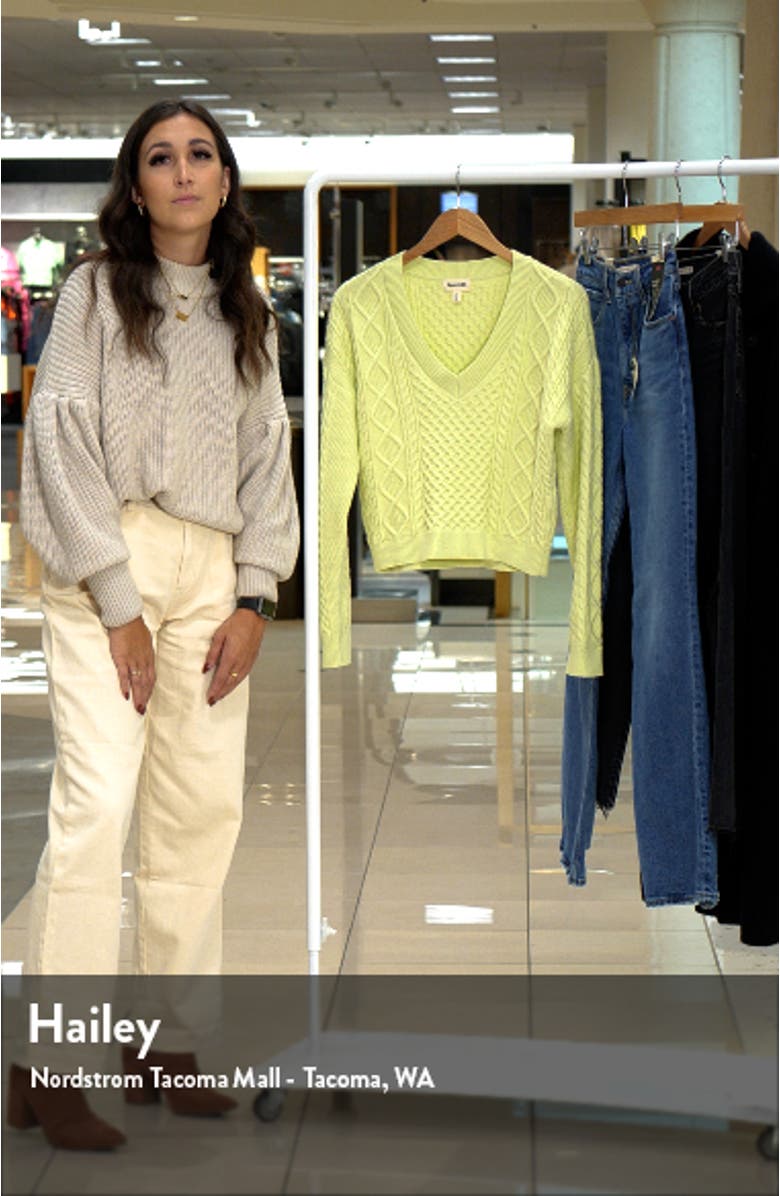 Cable Stitch Cotton Blend Sweater, sales video thumbnail