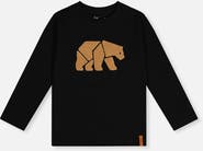 Deux par Deux Organic Cotton Jersey Long Sleeve Bear Graphic T-Shirt