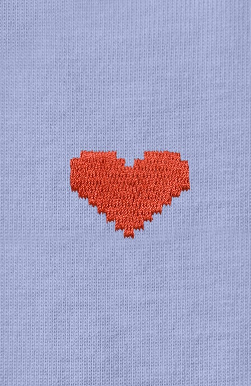 DALIX DALIX WOMENS PIXEL HEART JERSEY RELAXED TEE 