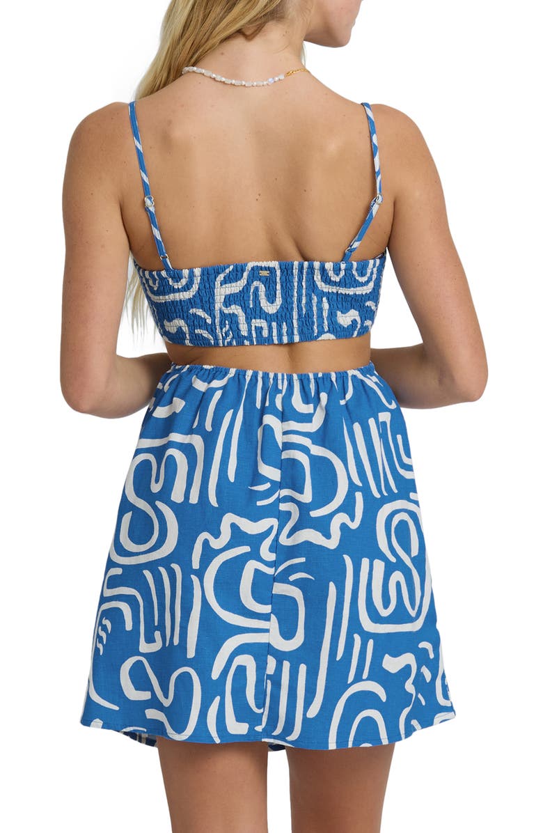 Billabong True Desire Floral Cutout Minidress, Alternate, color, True Blue