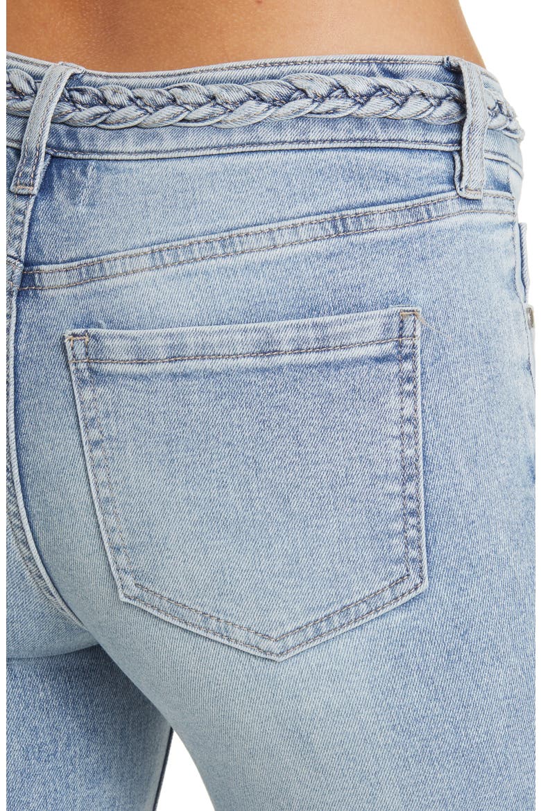 Braided Flare Leg Jeans, Alternate, color, LIGHT WASH