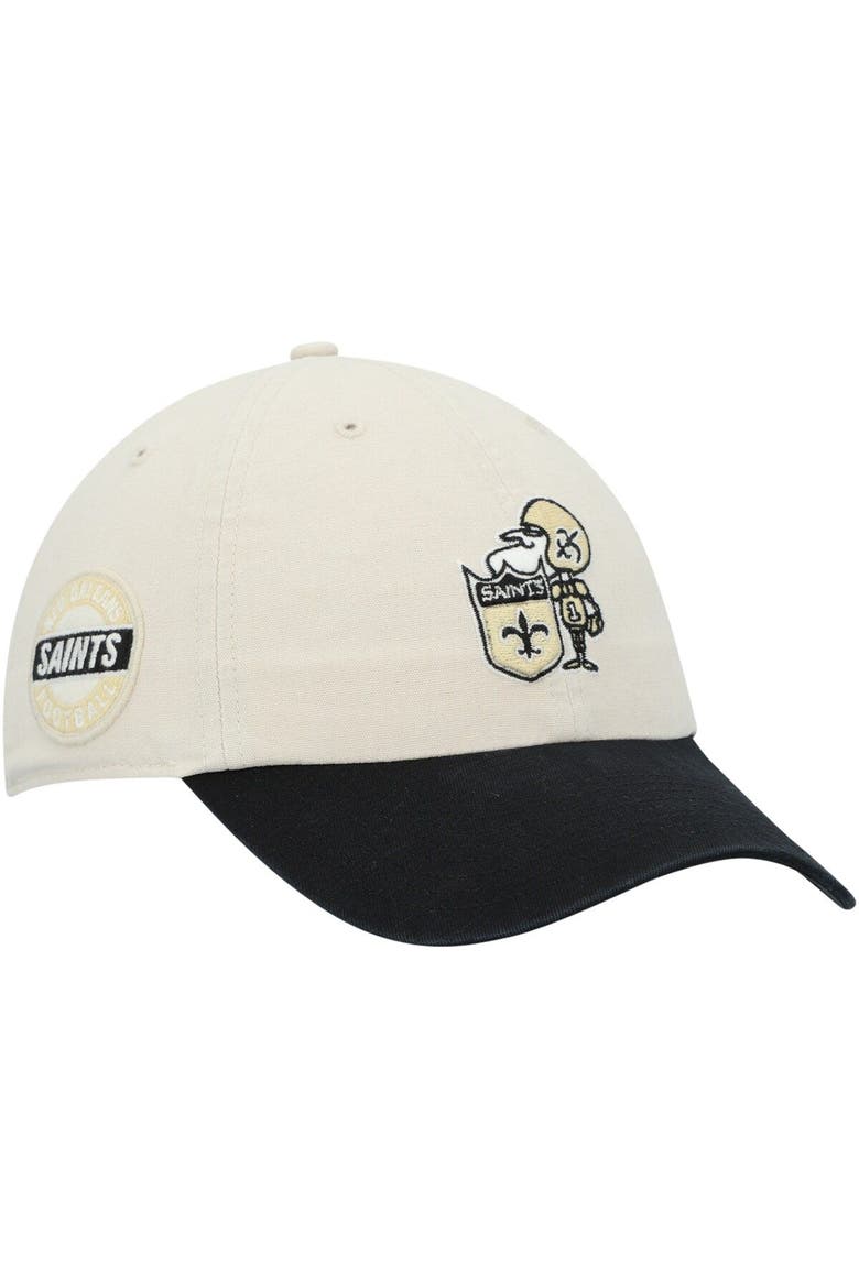 Men's '47 Cream/Black New Orleans Saints Sidestep Clean Up Adjustable Hat, Main, color, Cream