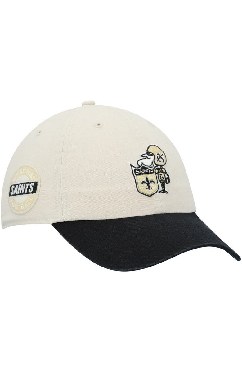 '47 Men's '47 Cream/Black New Orleans Saints Sidestep Clean Up Adjustable Hat, Main, color, 