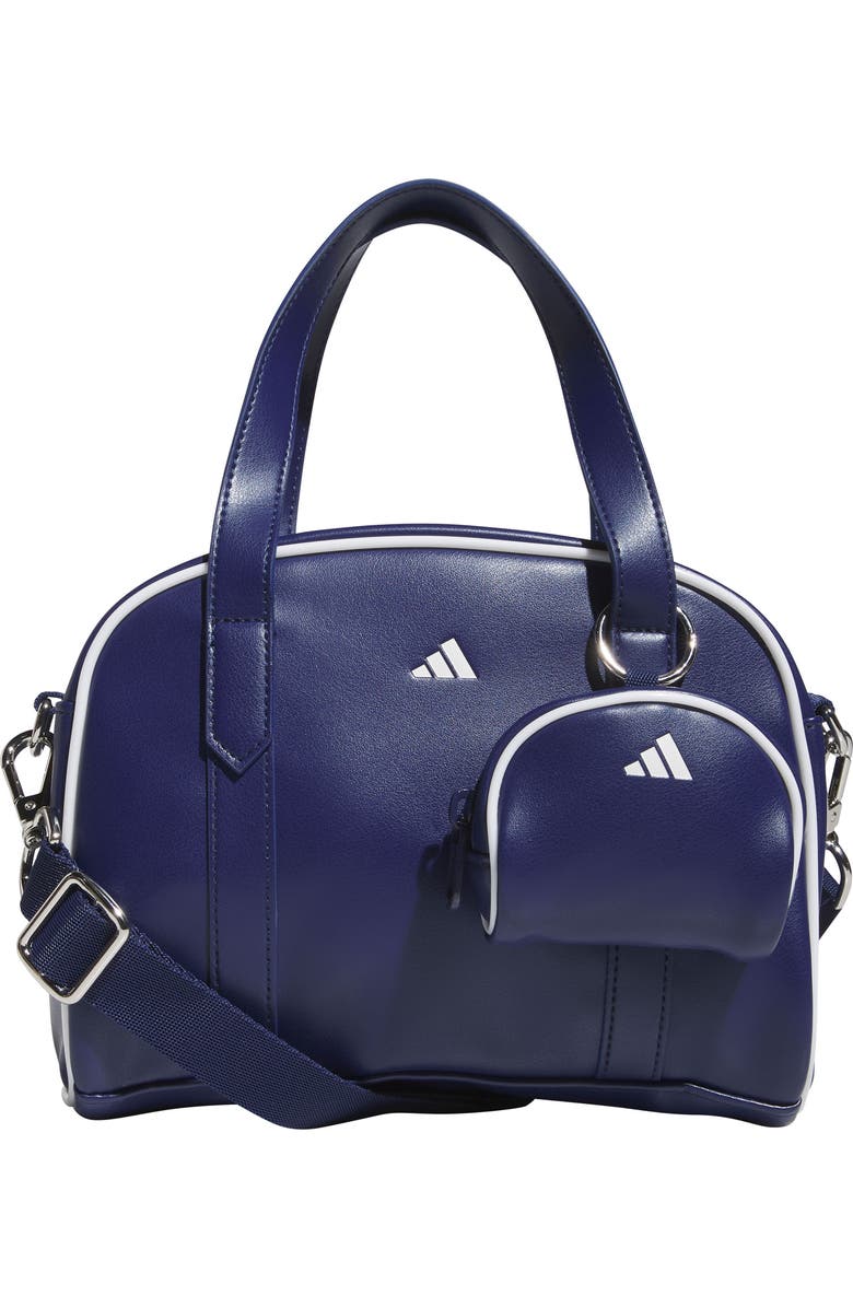 adidas Crossbody Bag with Mini Pouch, Main, color, Dark Blue/ White/ Silver