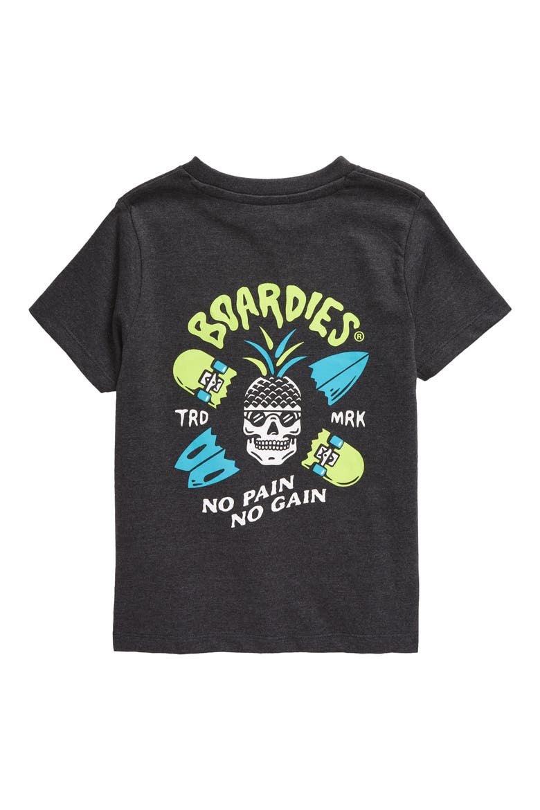 Kids' No Pain No Gain Organic Cotton Blend Graphic T-Shirt, Alternate, color, STONEWASH GREY