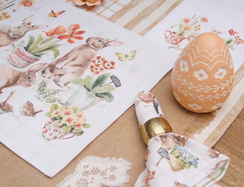 C & F Home C&f Home Little Garden Rabbit Bunny Kitchen And Bathroom Graphic Print Hand Towel In Multi