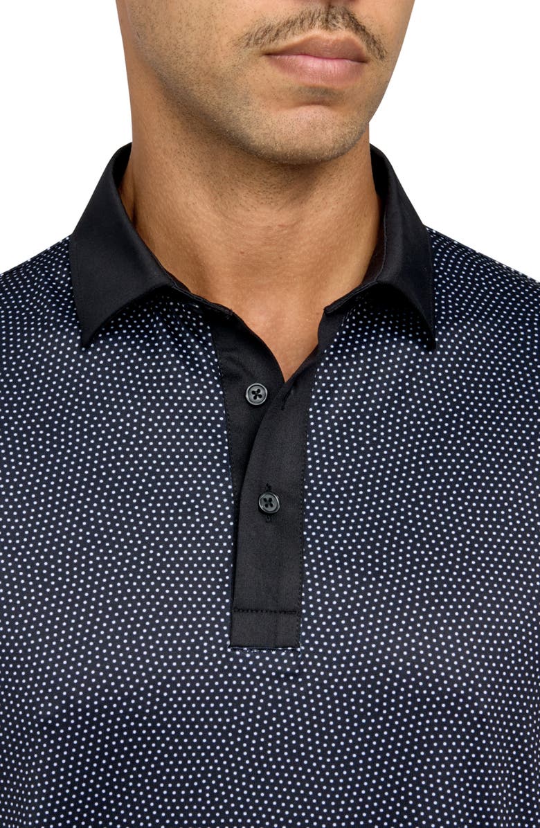 CON.STRUCT Dot Print Performance Golf Polo, Alternate, color, Black/White