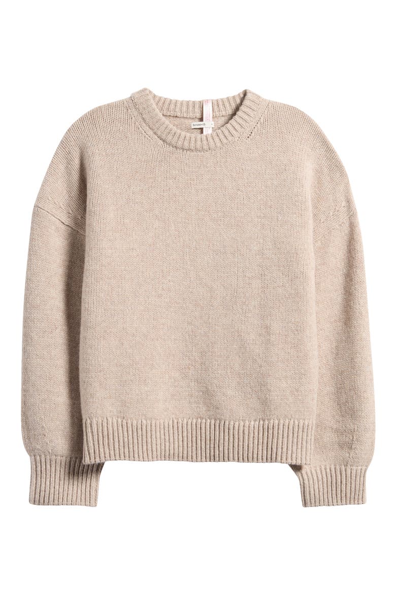 Bear Chunky Relaxed Wool Sweater, Alternate, color, OATMEAL